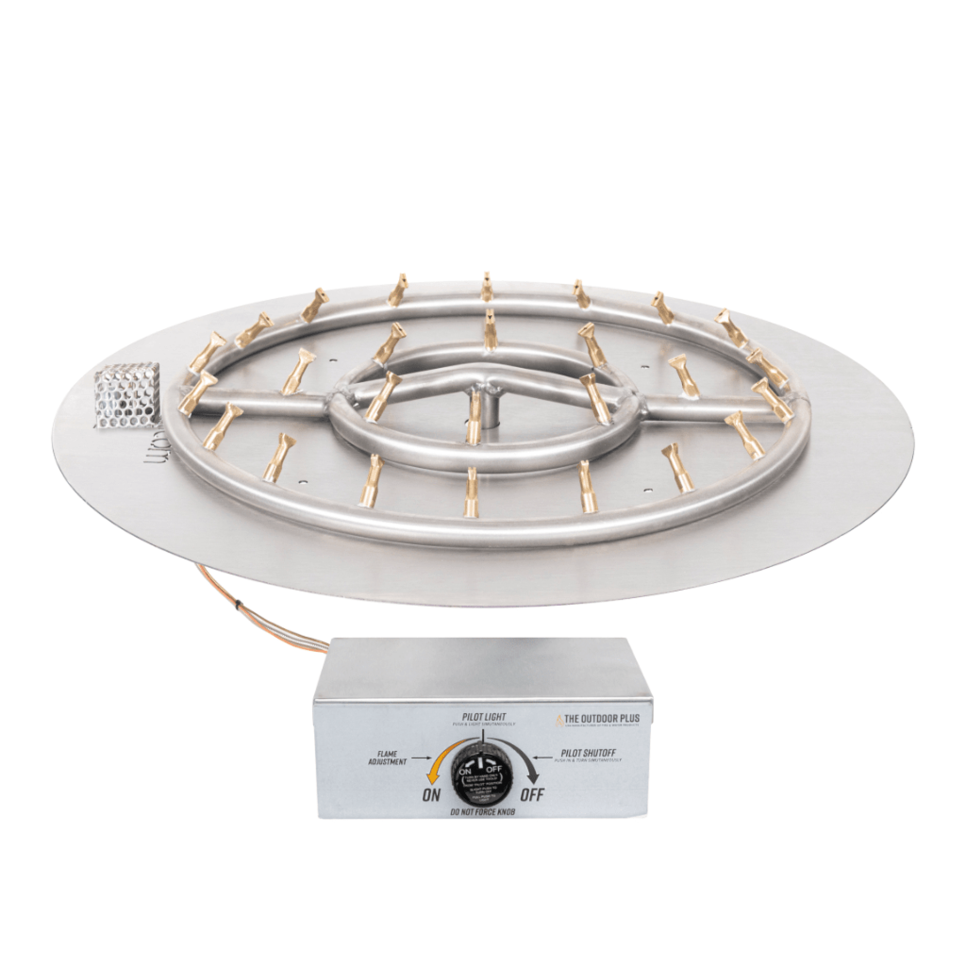 The Outdoor Plus Round Flat Pan With Stainless Steel Round Bullet Burner