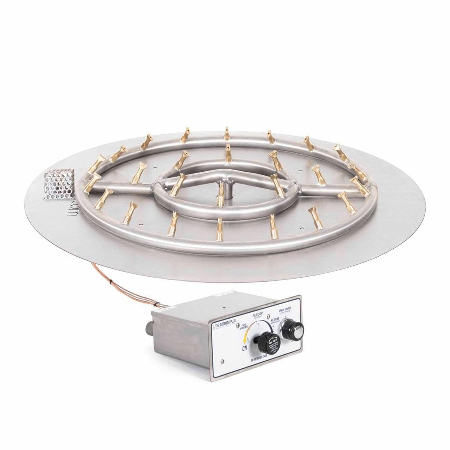 The Outdoor Plus Round Flat Pan With Stainless Steel Round Bullet Burner