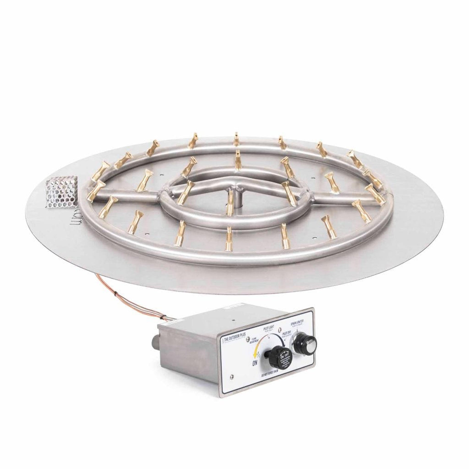 The Outdoor Plus Round Flat Pan With Stainless Steel Round Bullet Burner