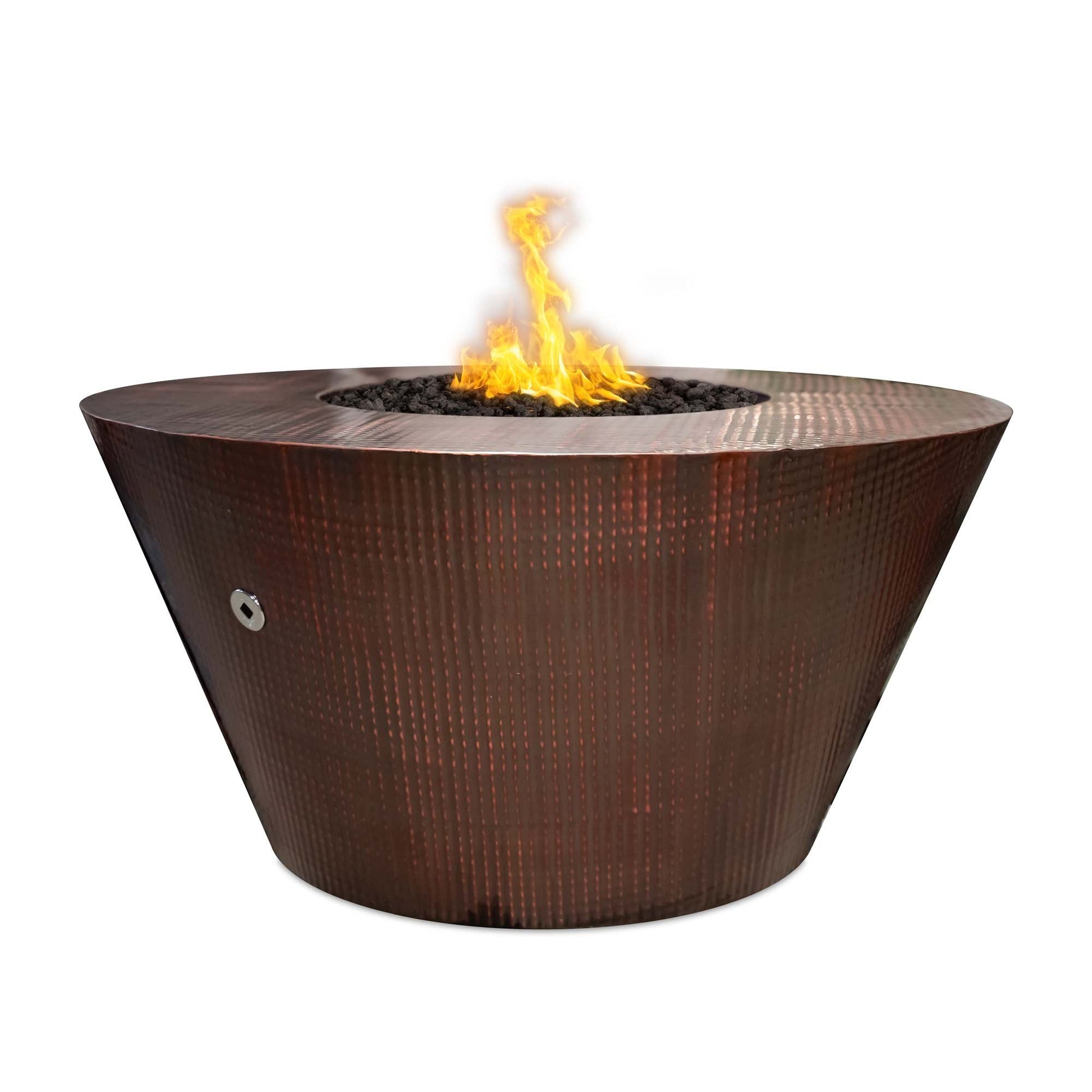 The Outdoor Plus Round Martillo 48" Corten Steel Natural Gas Fire Pit with 110V Electronic Ignition