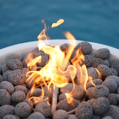 The Outdoor Plus Round Sedona 27" Metallic Bronze GFRC Concrete Natural Gas Fire Bowl with Match Lit with Flame Sense Ignition
