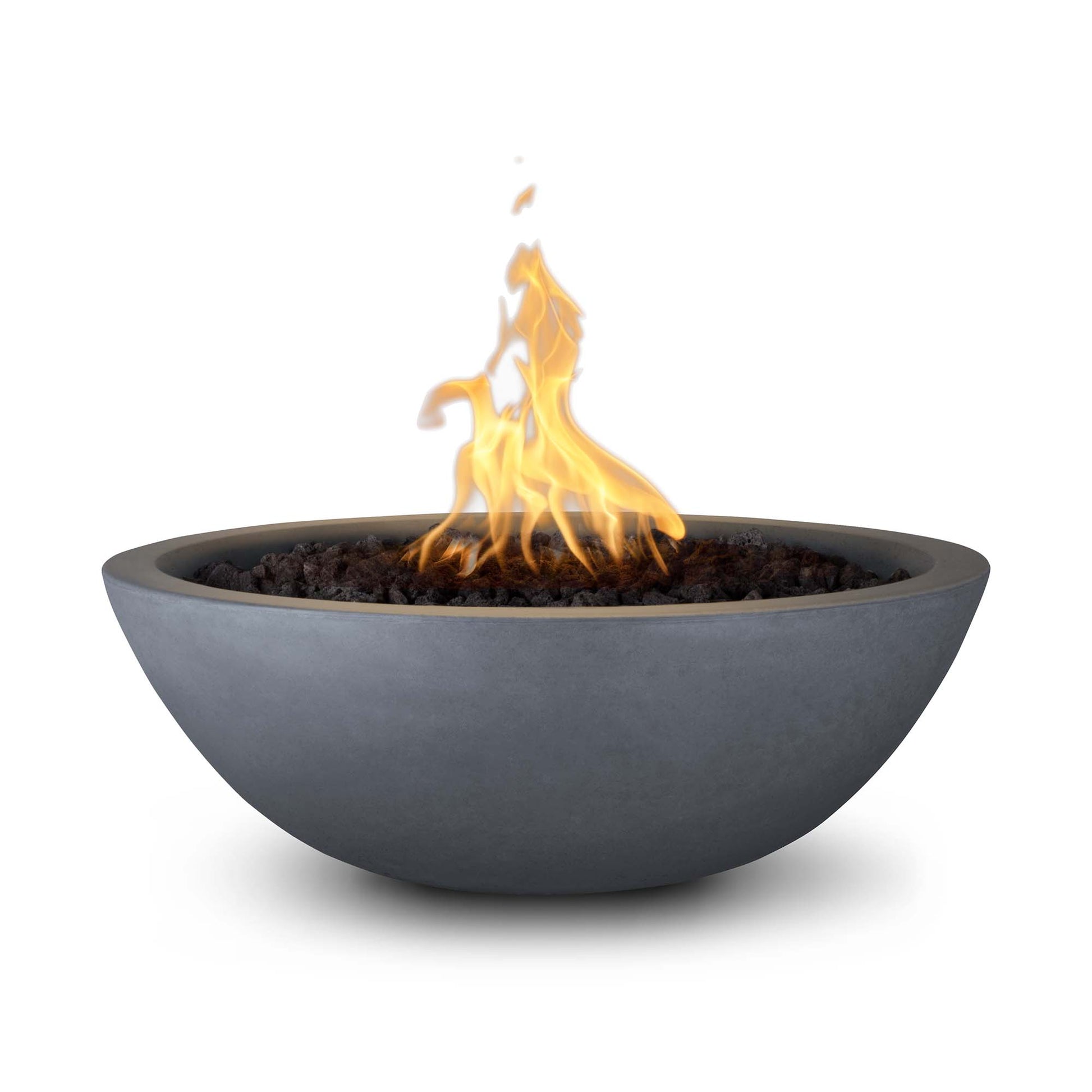 The Outdoor Plus Round Sedona 27" Metallic Bronze GFRC Concrete Natural Gas Fire Bowl with Match Lit with Flame Sense Ignition