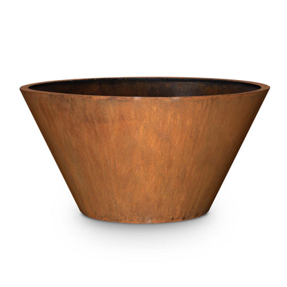 The Outdoor Plus Round Sierra 48" Corten Steel Planter - 20" Tall