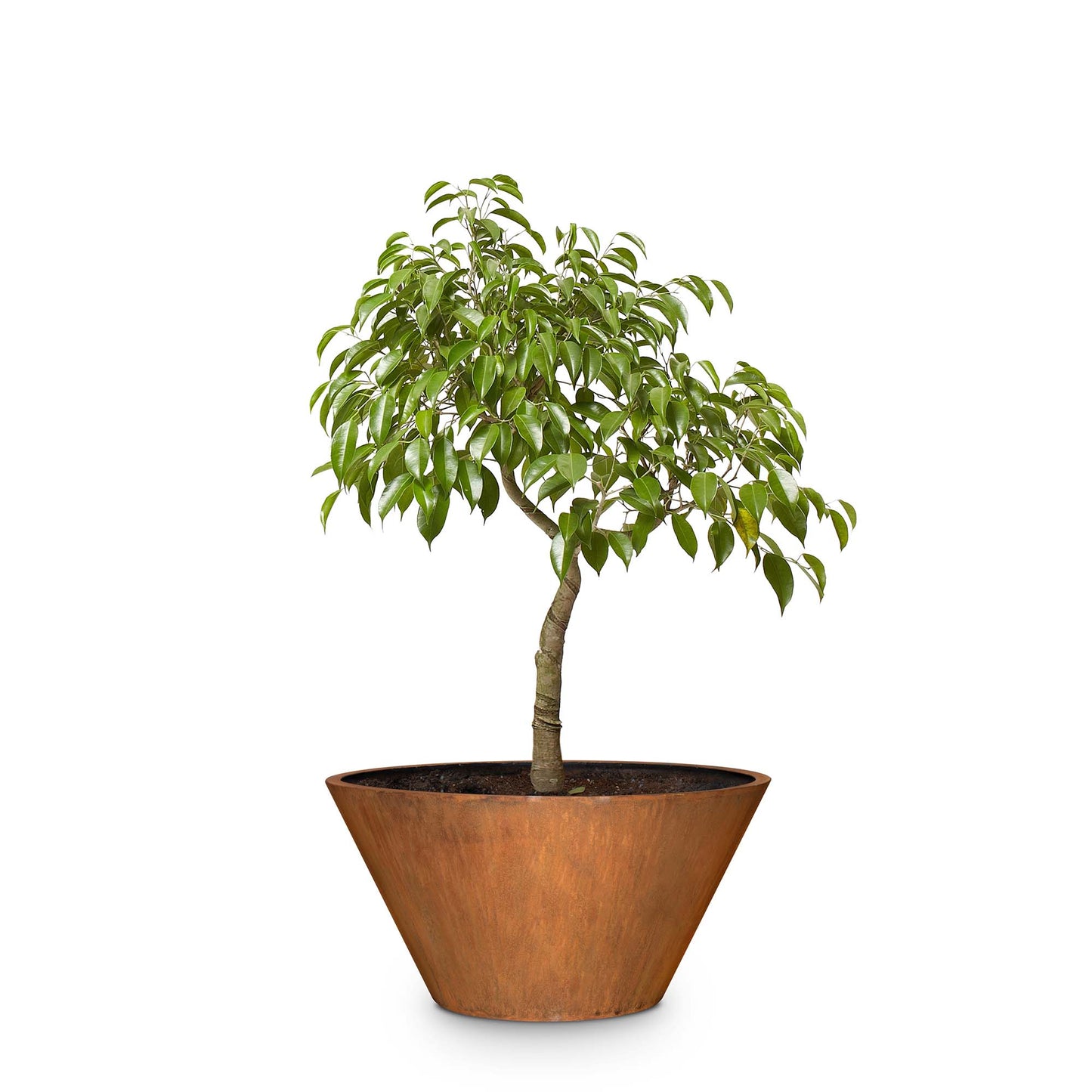 The Outdoor Plus Round Sierra 48" Corten Steel Planter - 20" Tall