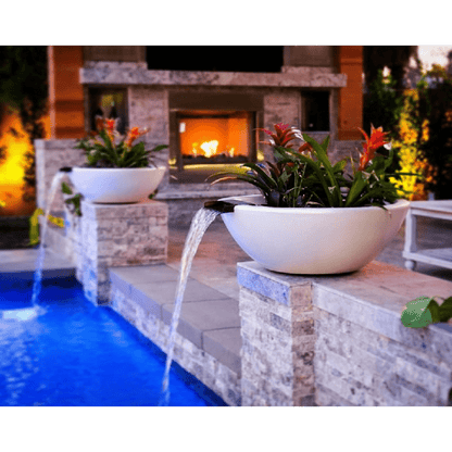 Planter and Water Bowl The Outdoor Plus 27" OPT-RPW Series Sedona GFRC Round Planter and Water Bowl