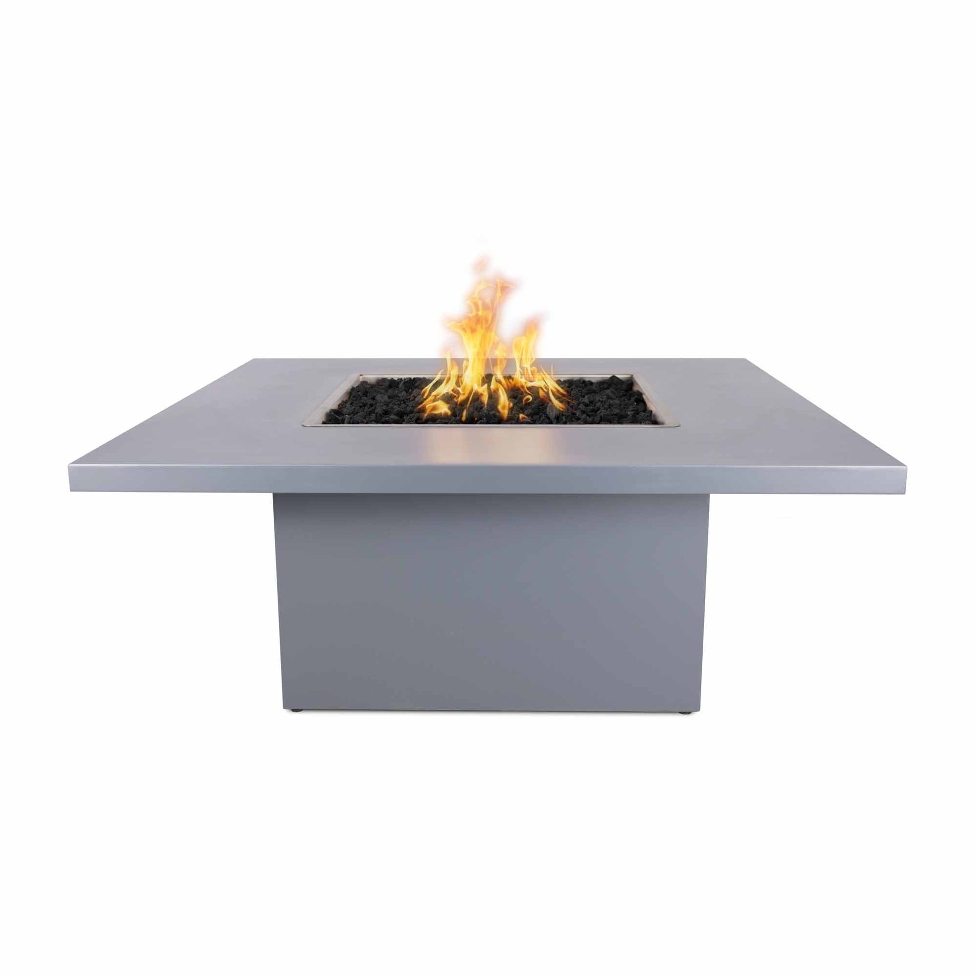 The Outdoor Plus Square Bella 36" Hammered Copper Natural Gas Fire Pit with 110V Electronic Ignition