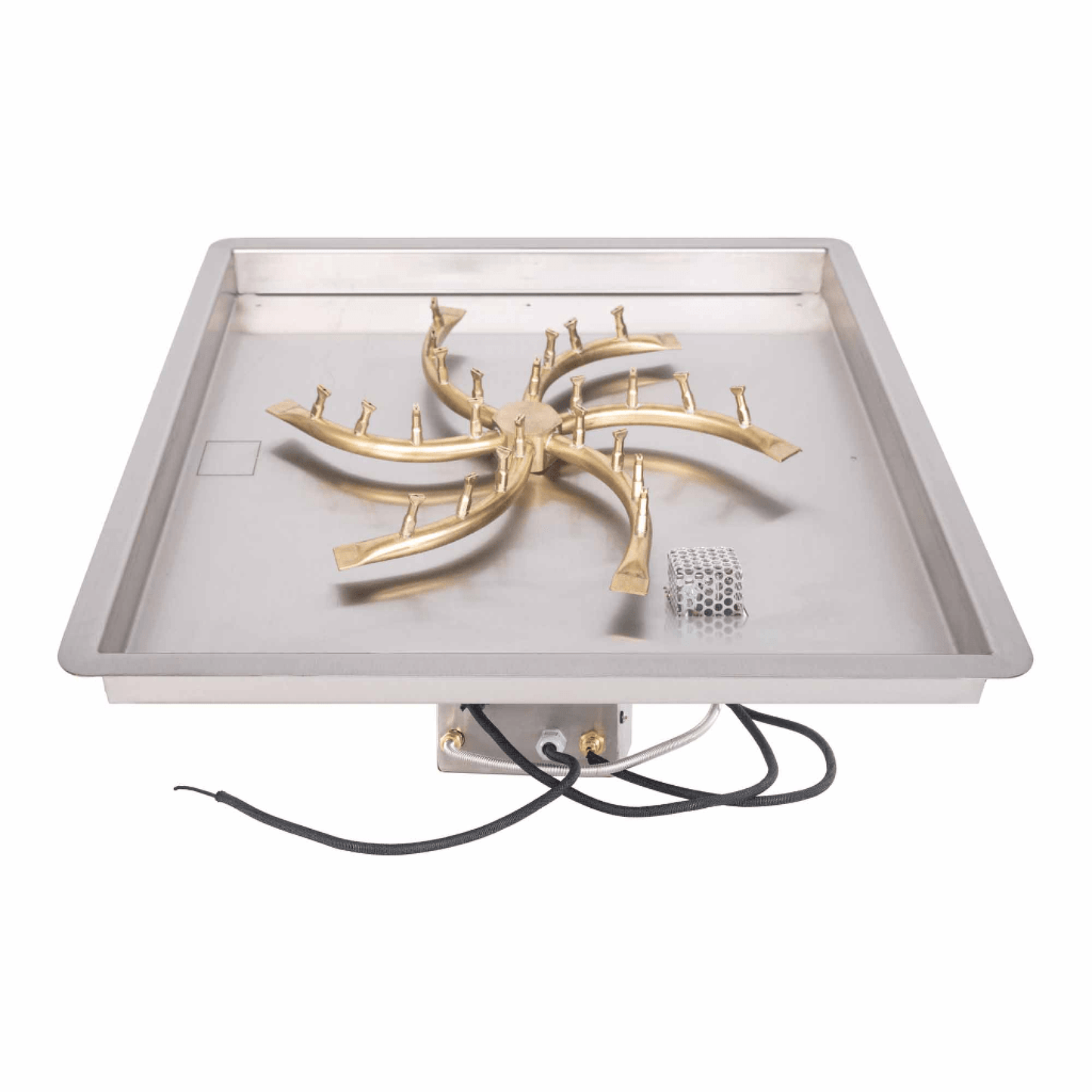 The Outdoor Plus Square Drop-in Pan With Brass Triple 'S' Bullet Burner