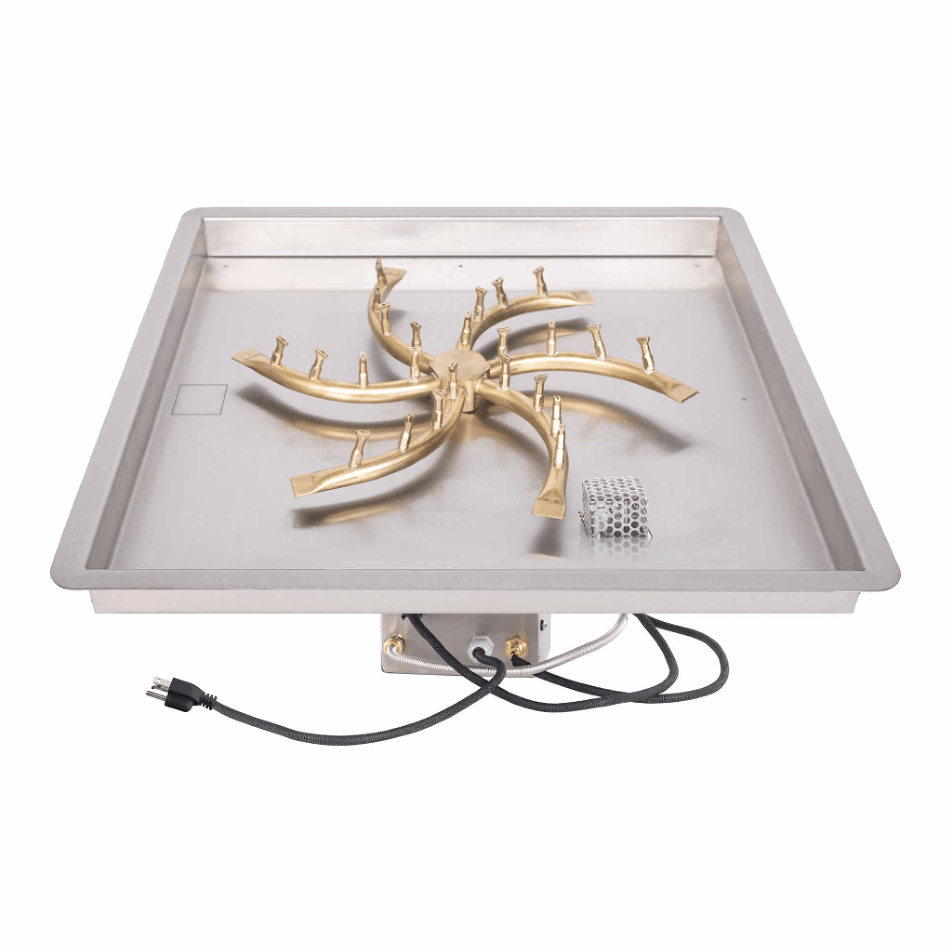 The Outdoor Plus Square Drop-in Pan With Brass Triple 'S' Bullet Burner
