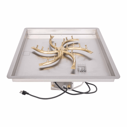 The Outdoor Plus Square Drop-in Pan With Brass Triple 'S' Bullet Burner