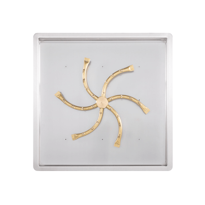 The Outdoor Plus Square Drop-in Pan With Brass Triple 'S' Bullet Burner