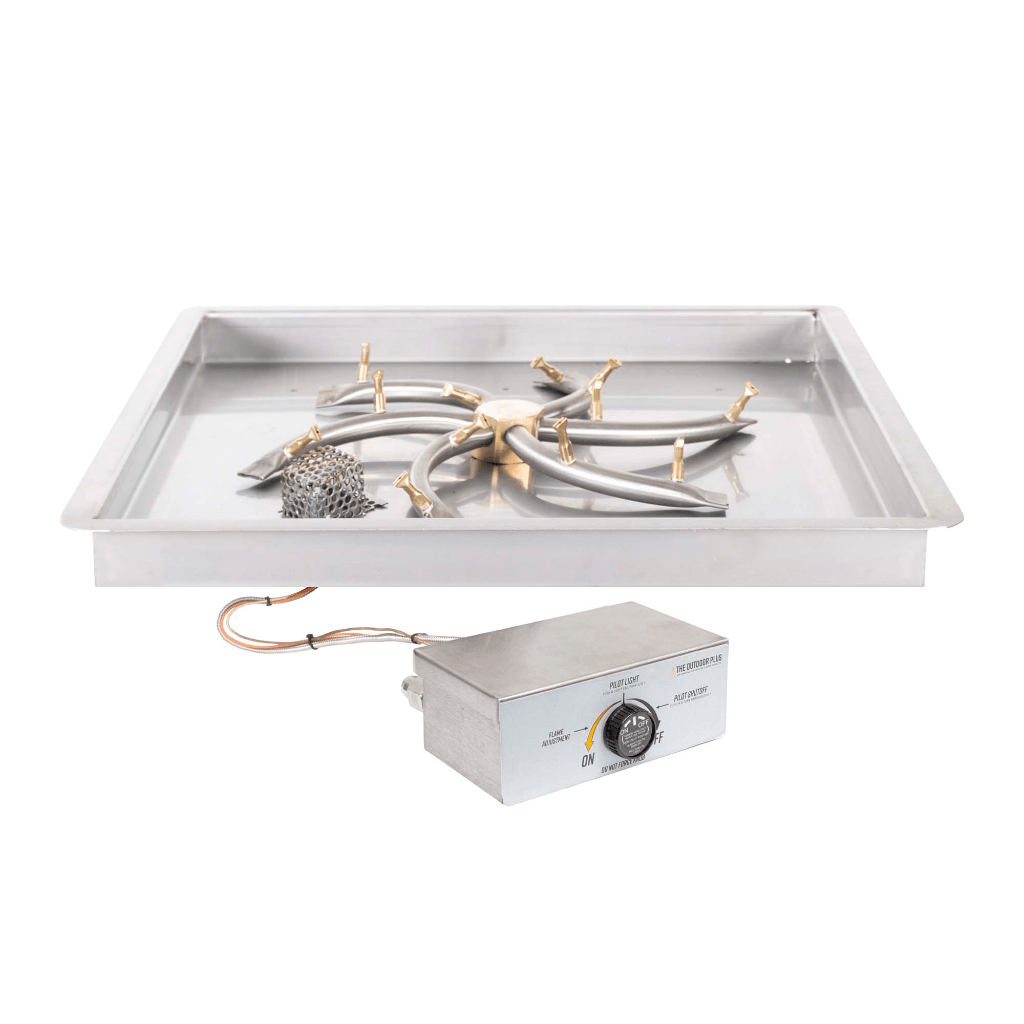 The Outdoor Plus Square Drop-in Pan With Stainless Steel Triple 'S' Bullet Burner