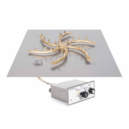 The Outdoor Plus Square Flat Pan With Brass Triple 'S' Bullet Burner