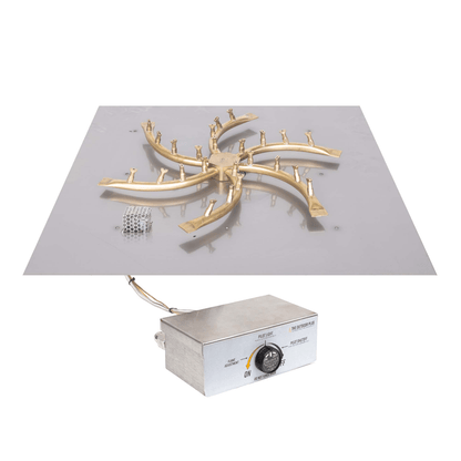 The Outdoor Plus Square Flat Pan With Brass Triple 'S' Bullet Burner