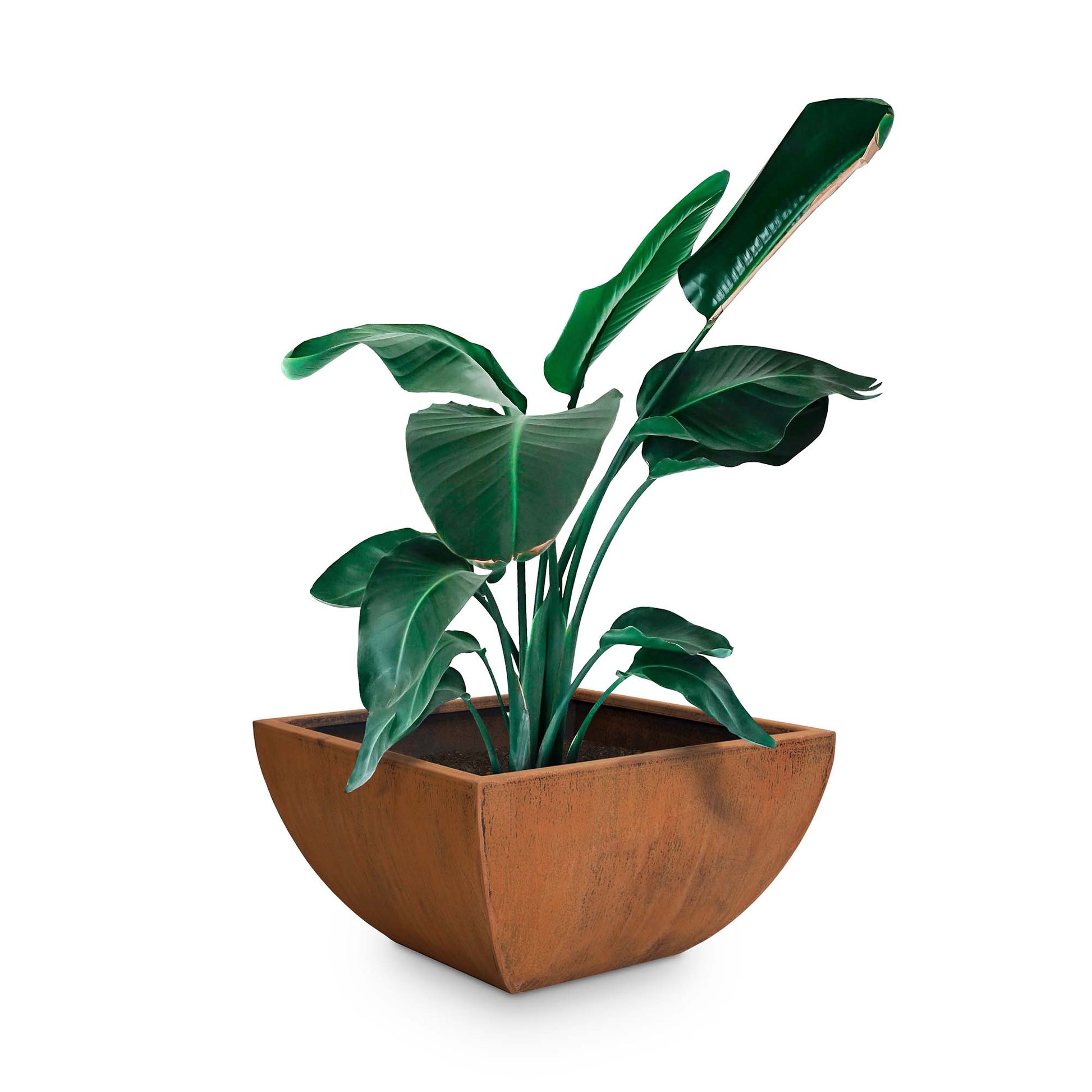 The Outdoor Plus Square Tuscon 30" Corten Steel Planter