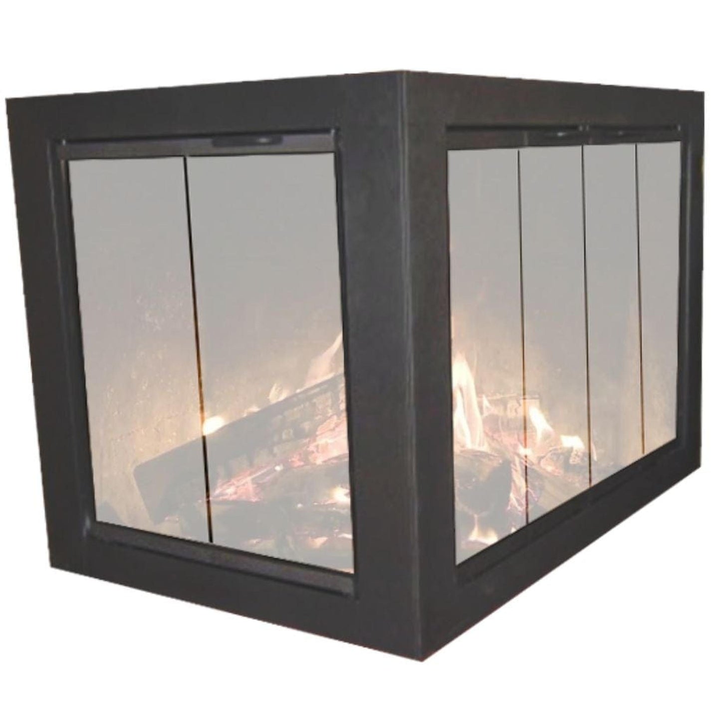 Thermo-Rite Classic Corner Unit Custom Glass Fireplace Door