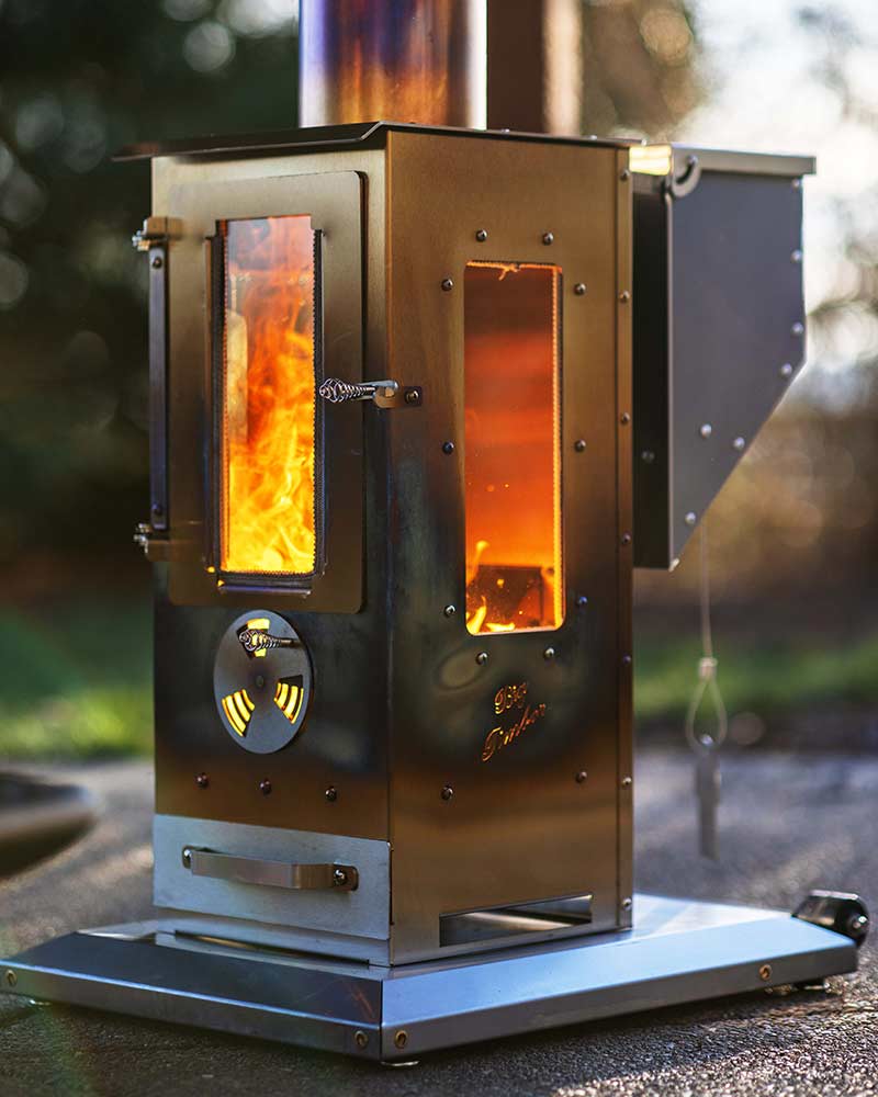 Timber Stoves Big Timber 84 Stainless Steel Wood Pellet Patio Heater