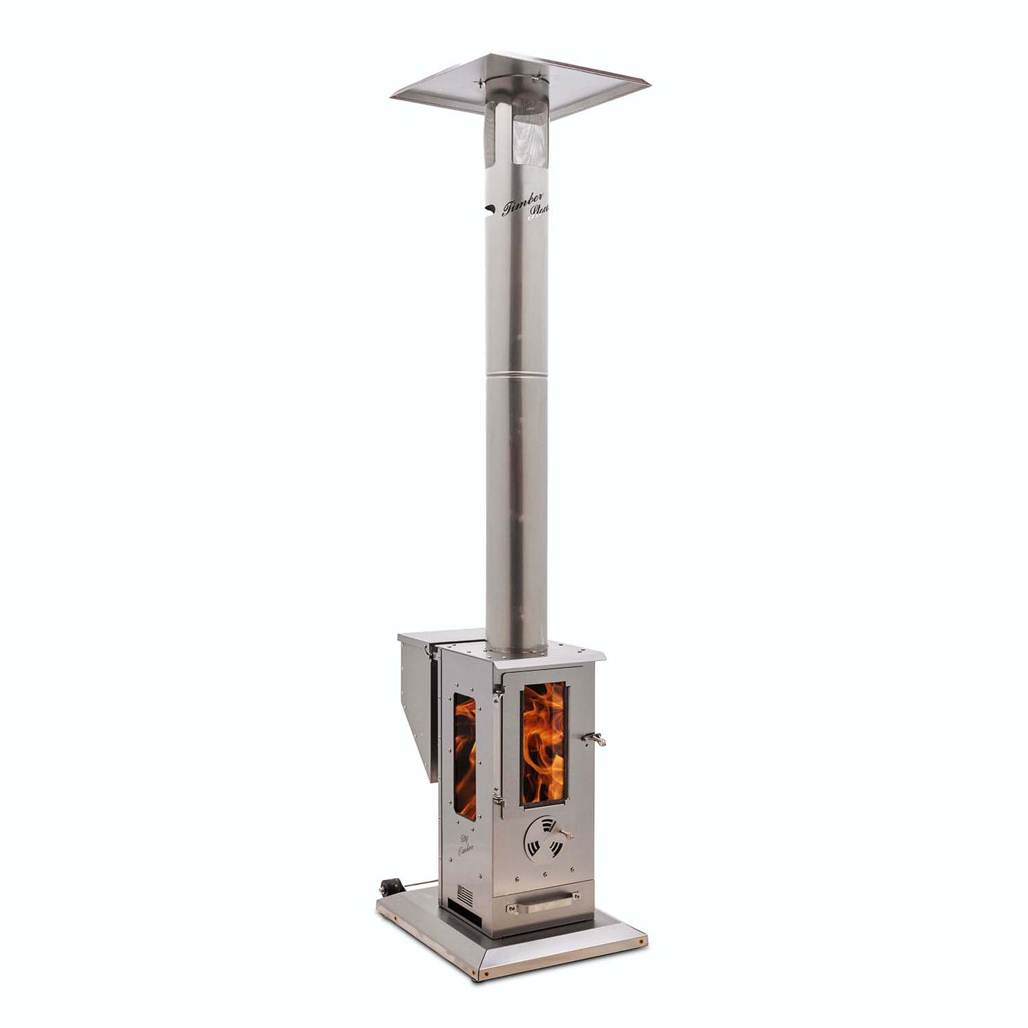 Timber Stoves Big Timber 84" Stainless Steel Wood Pellet Patio Heater