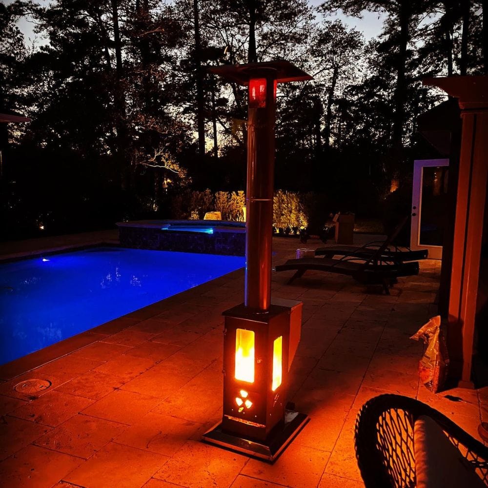 Timber Stoves Lil' Timber 84" Stainless Steel Wood Pellet Patio Heater