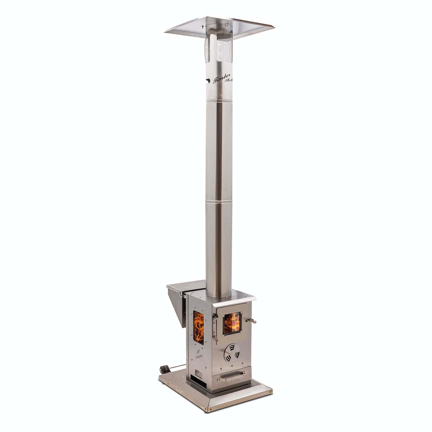 Timber Stoves Lil' Timber 84" Stainless Steel Wood Pellet Patio Heater