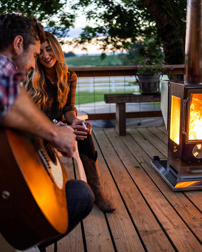 Timber Stoves Revere 84" Stainless Steel Wood Pellet Patio Heater