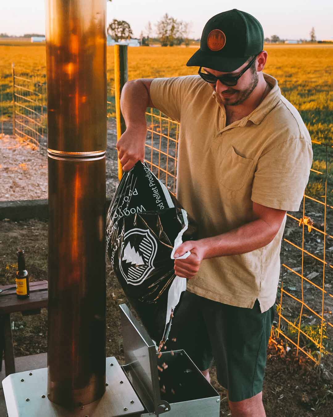 Timber Stoves Revere 84" Stainless Steel Wood Pellet Patio Heater