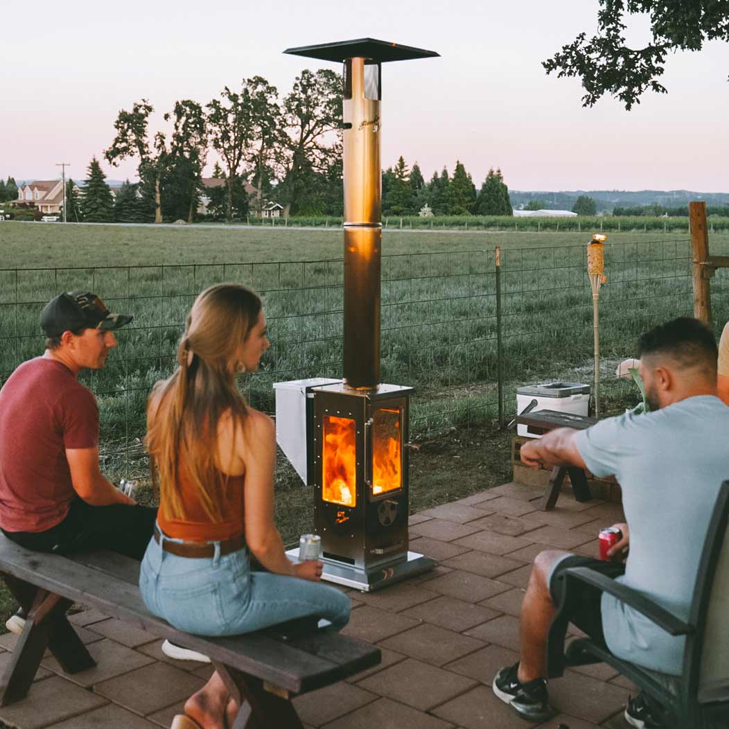 Timber Stoves Revere 84" Stainless Steel Wood Pellet Patio Heater