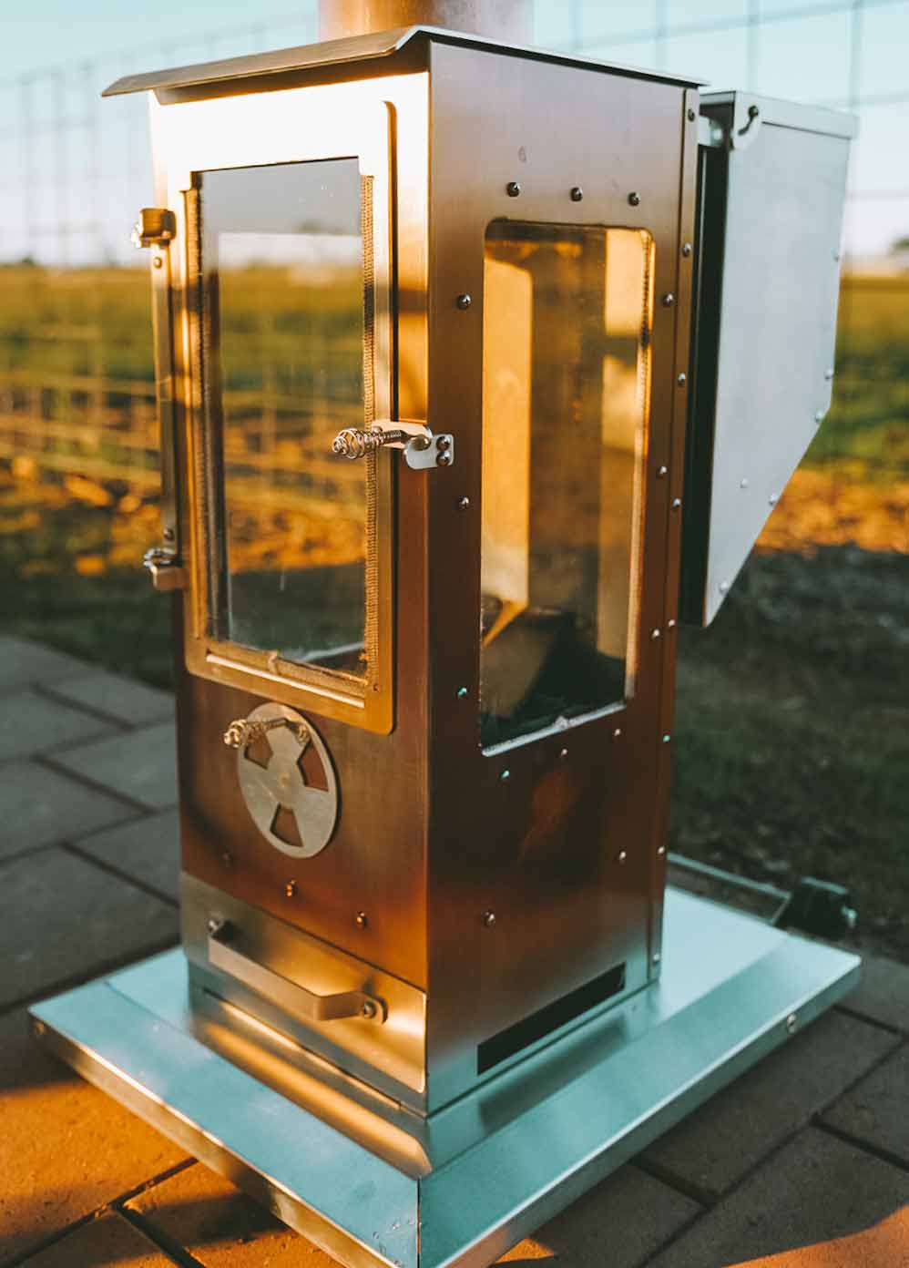 Timber Stoves Revere 84" Stainless Steel Wood Pellet Patio Heater