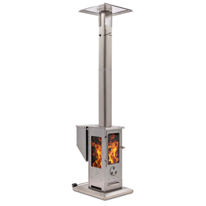 Timber Stoves Revere 84" Stainless Steel Wood Pellet Patio Heater