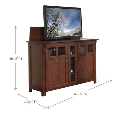 Touchstone Bungalow Smart TV Lift Cabinet for 60" Flat Screen TVs With Whisper Lift II Pro w/Swivel
