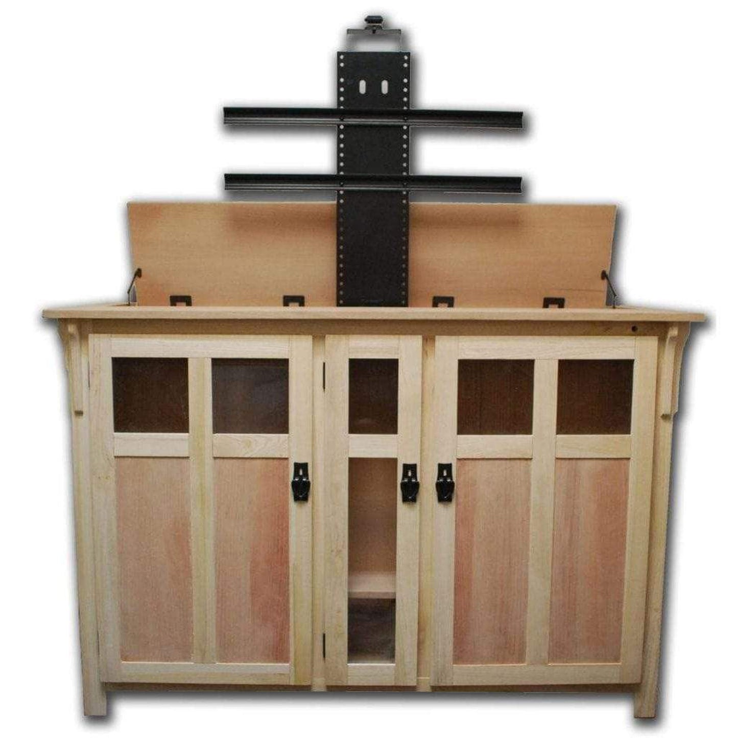 Touchstone Bungalow Unfinished TV Lift Cabinet for 60" Flat Screen TVs With Whisper Lift II Pro w/Swivel