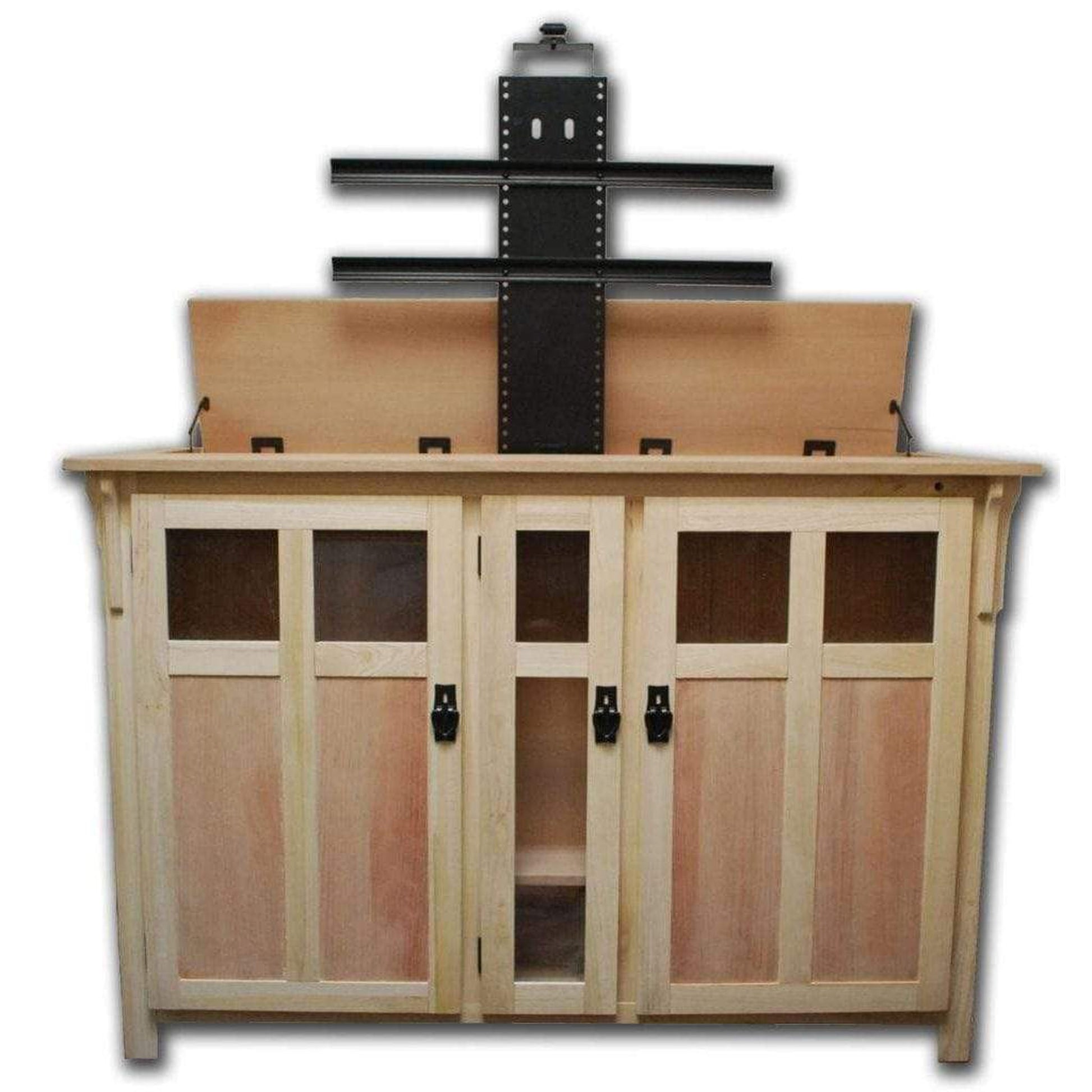 Touchstone Bungalow Unfinished TV Lift Cabinet for 60" Flat Screen TVs With Whisper Lift II Pro w/Swivel