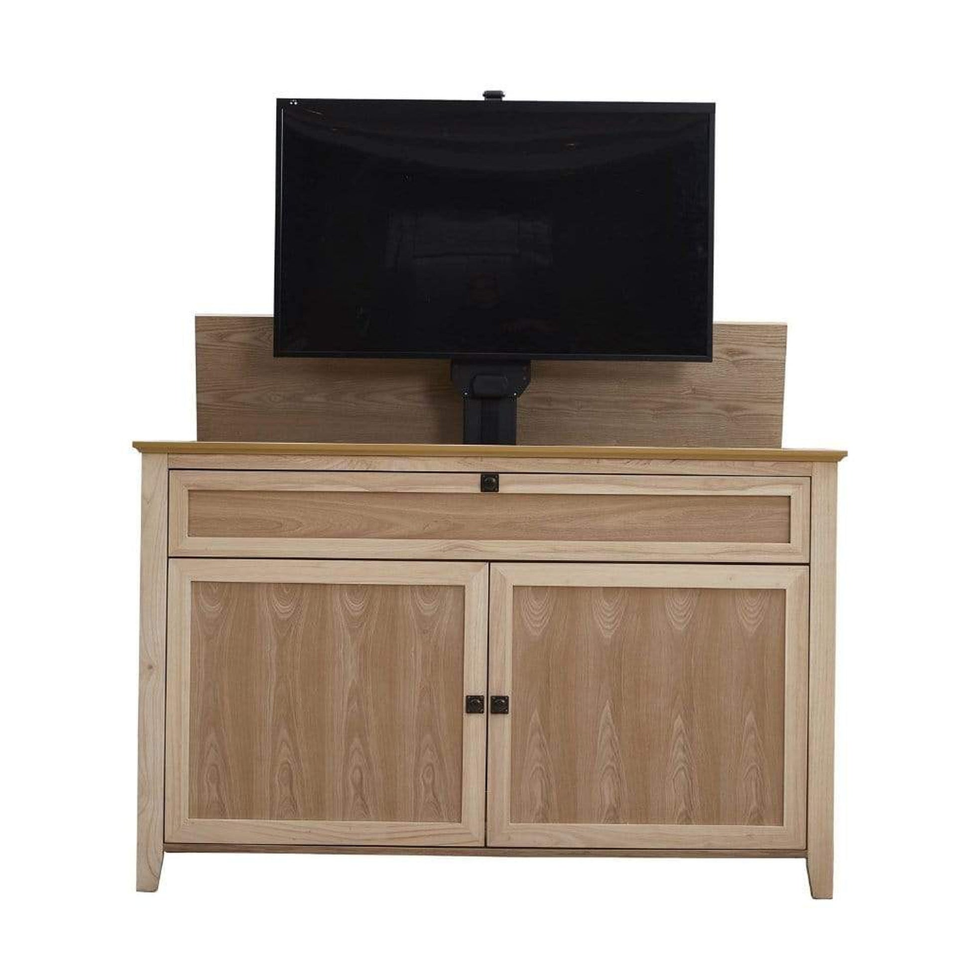 Touchstone Claymont Unfinished TV Lift Cabinet for 65" Flat screen TVs With Whisper Lift II Pro