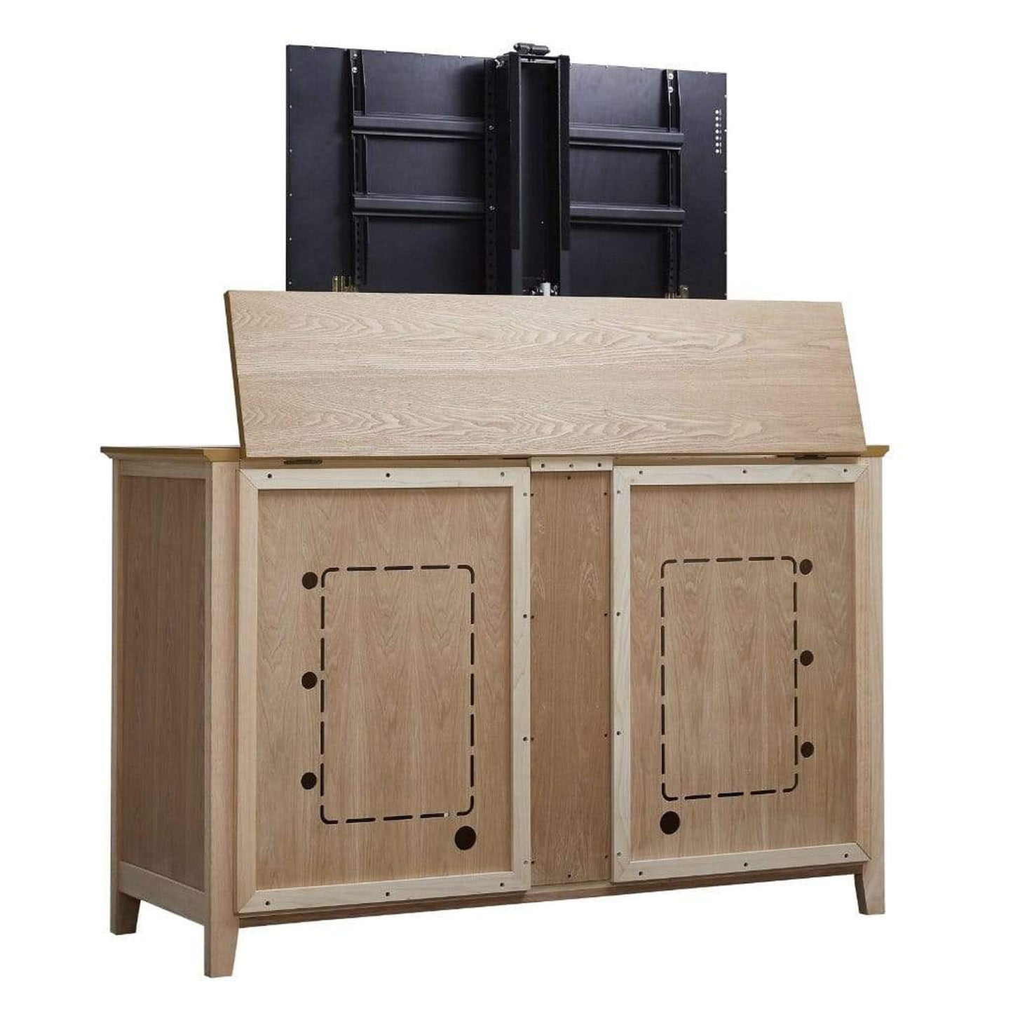 Touchstone Claymont Unfinished TV Lift Cabinet for 65" Flat screen TVs With Whisper Lift II Pro w/Swivel