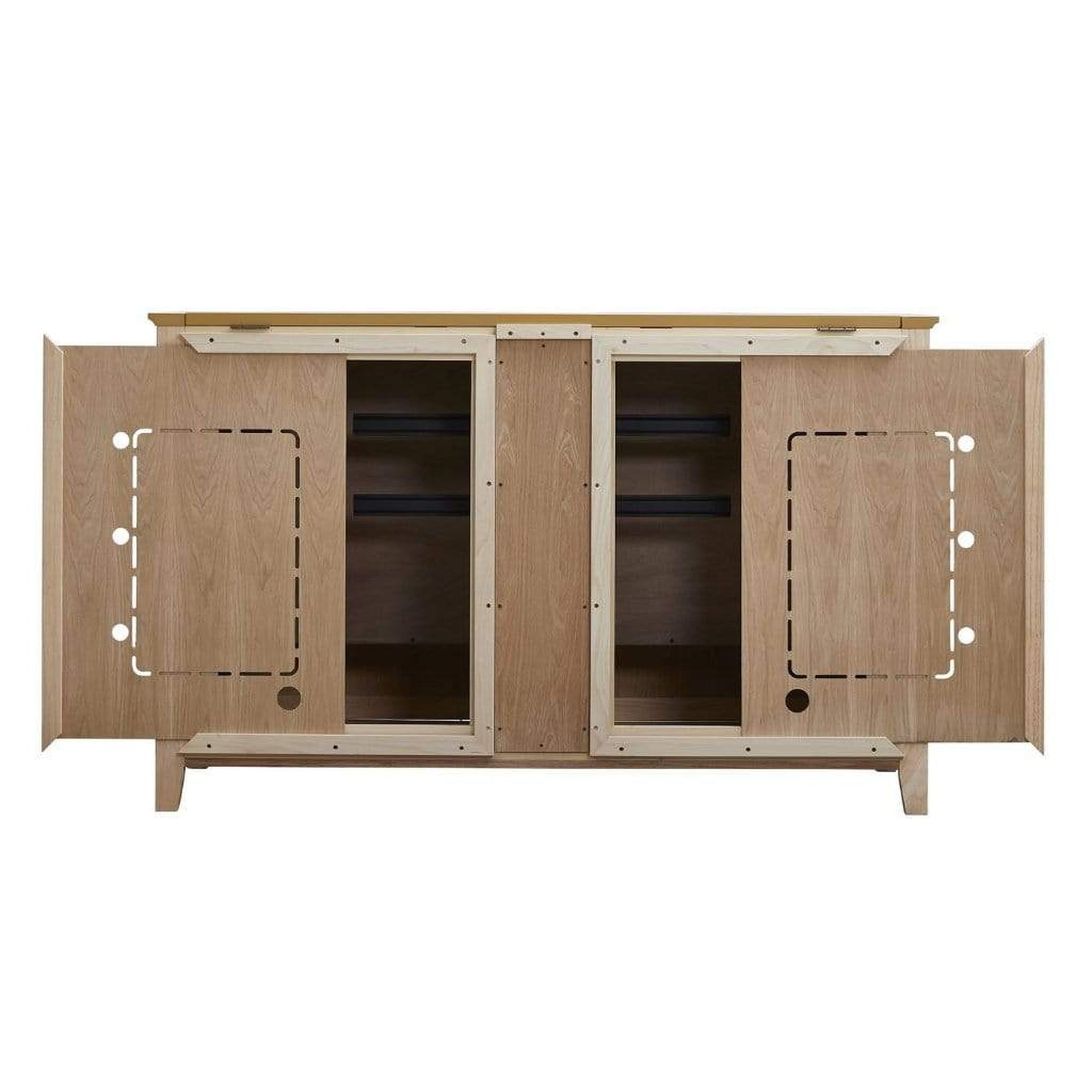 Touchstone Claymont Unfinished TV Lift Cabinet for 65" Flat screen TVs With Whisper Lift II Pro w/Swivel