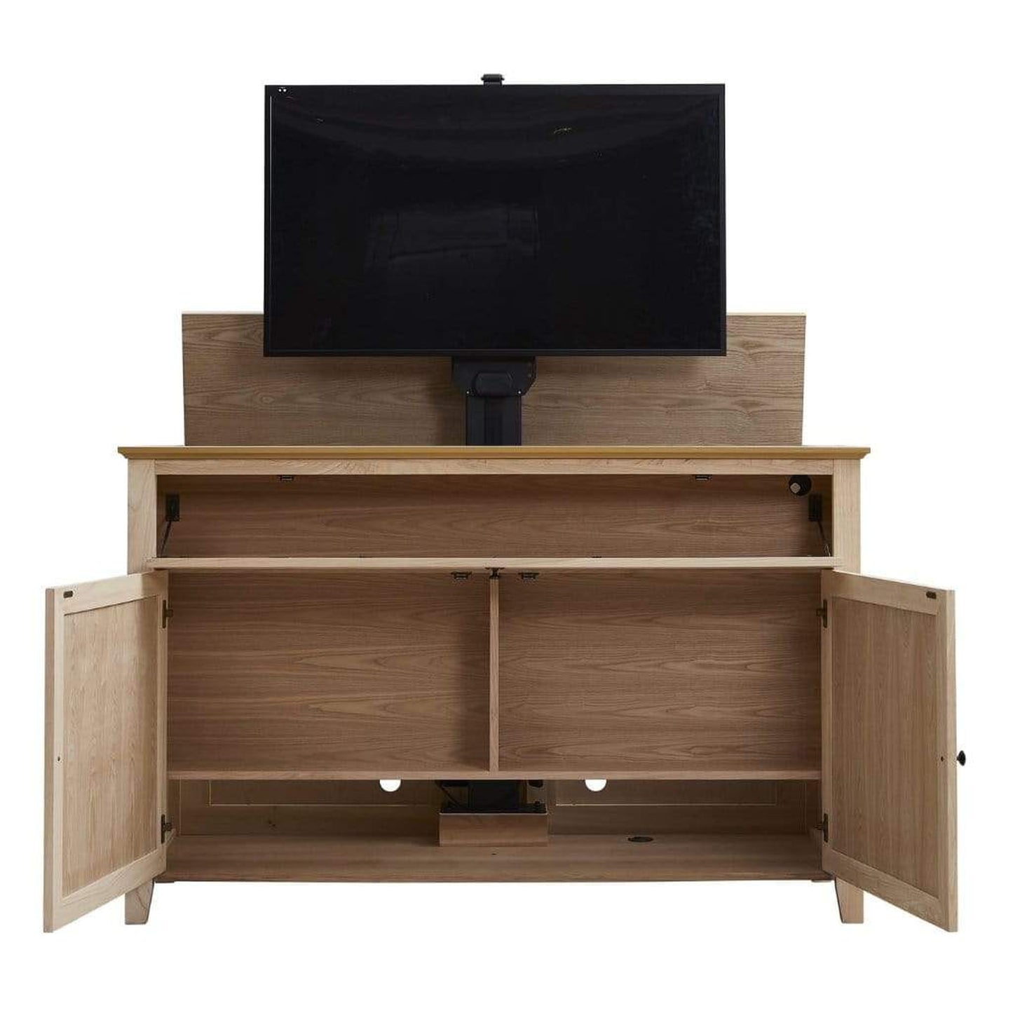 Touchstone Claymont Unfinished TV Lift Cabinet for 65" Flat screen TVs With Whisper Lift II Pro w/Swivel