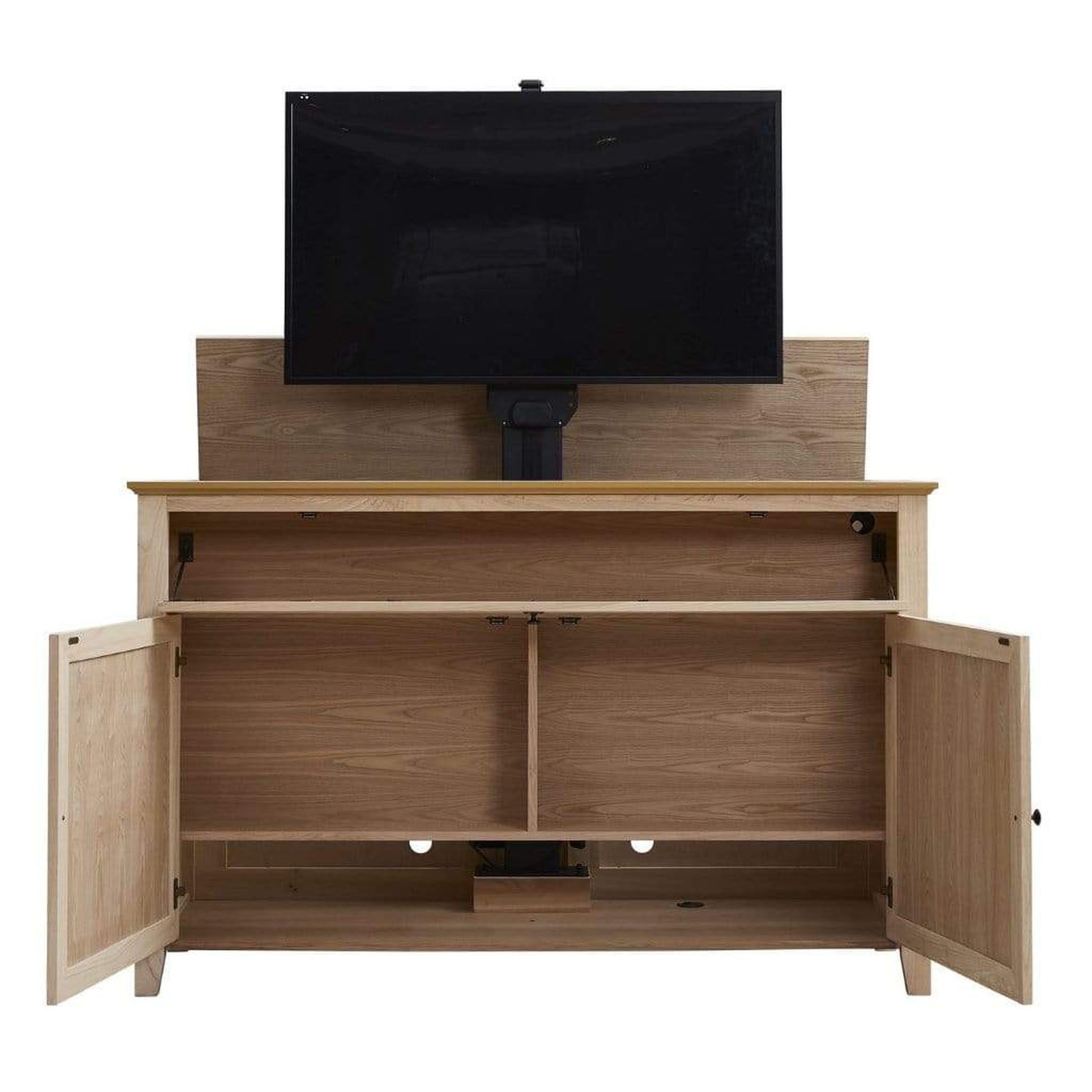 Touchstone Claymont Unfinished TV Lift Cabinet for 65" Flat screen TVs With Whisper Lift II Pro w/Swivel