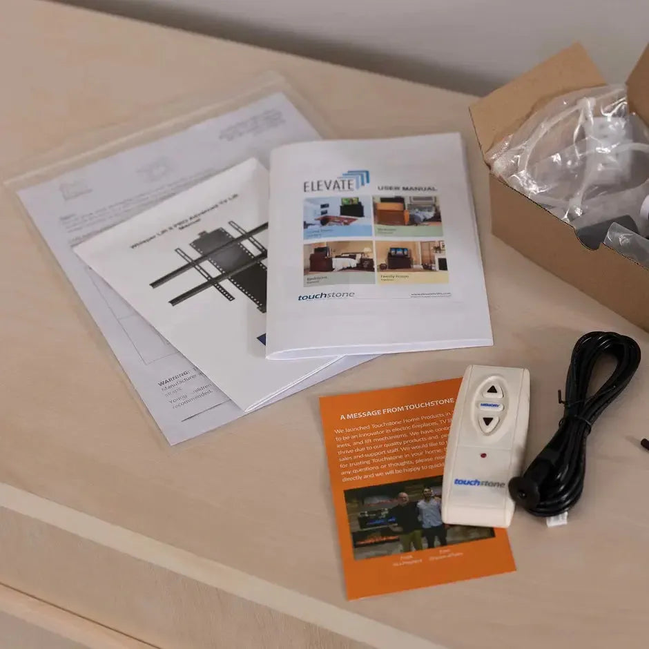 Touchstone Elevate Honey Oak Smart TV Lift Cabinet for 50" Flat Screen TVs With SRV Smart WiFi Lift w/Swivel