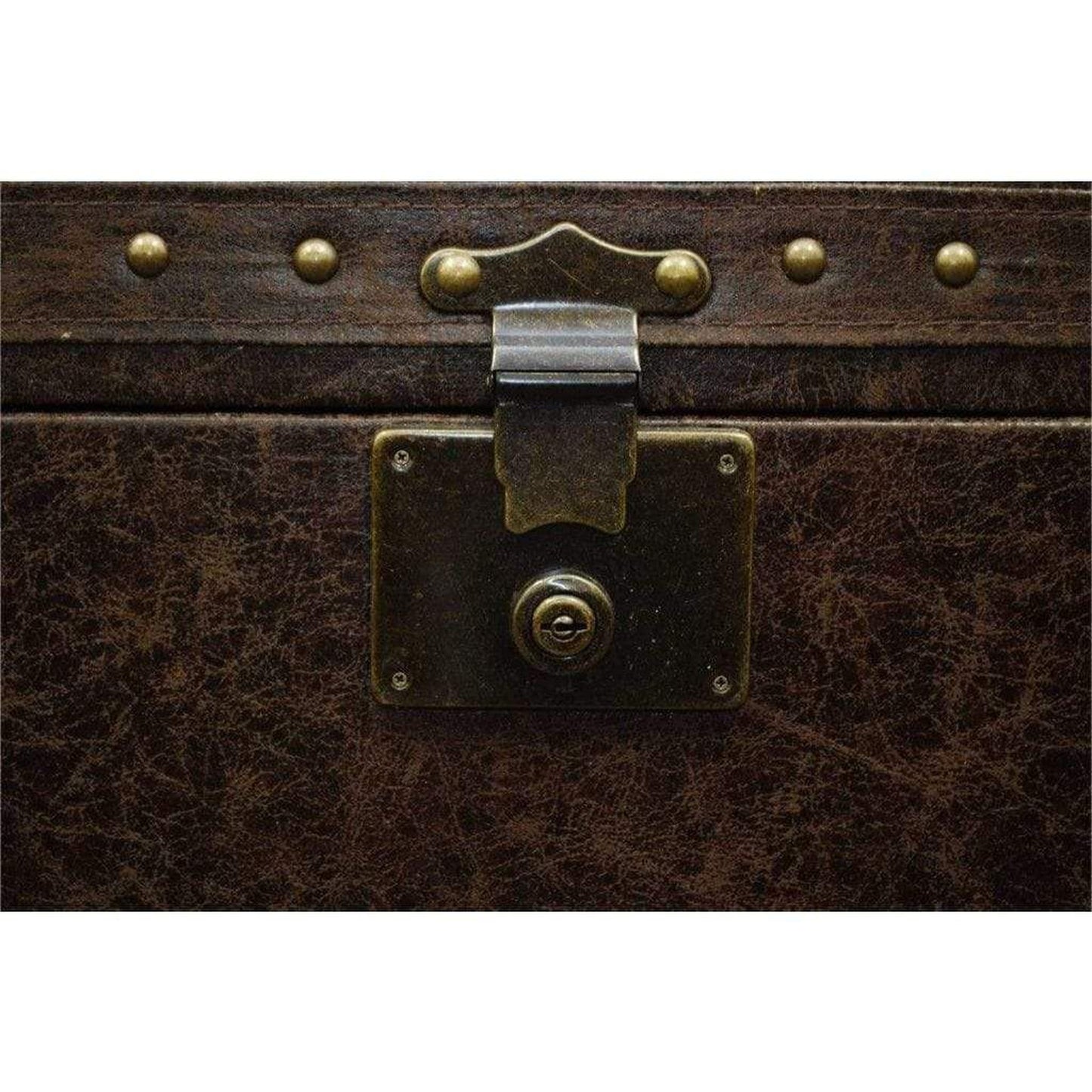 Touchstone Elevate Leather Vintage Trunk Smart TV Lift Cabinet for 48" Flat Screen TVs With SRV Smart WiFi Lift w/Swivel