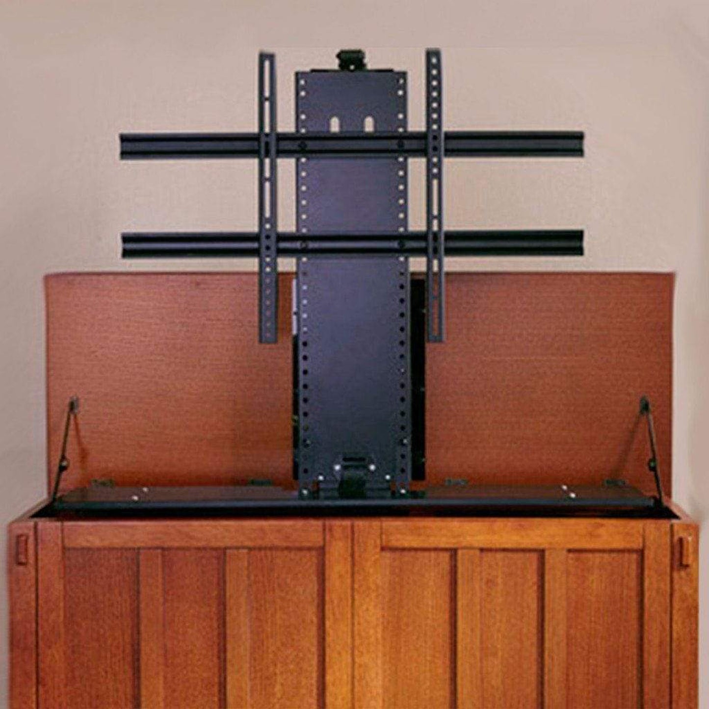 Touchstone Elevate Mission Oak Style Smart TV Lift Cabinet for 50" Flat Screen TVs With SRV TV Lift w/Swivel