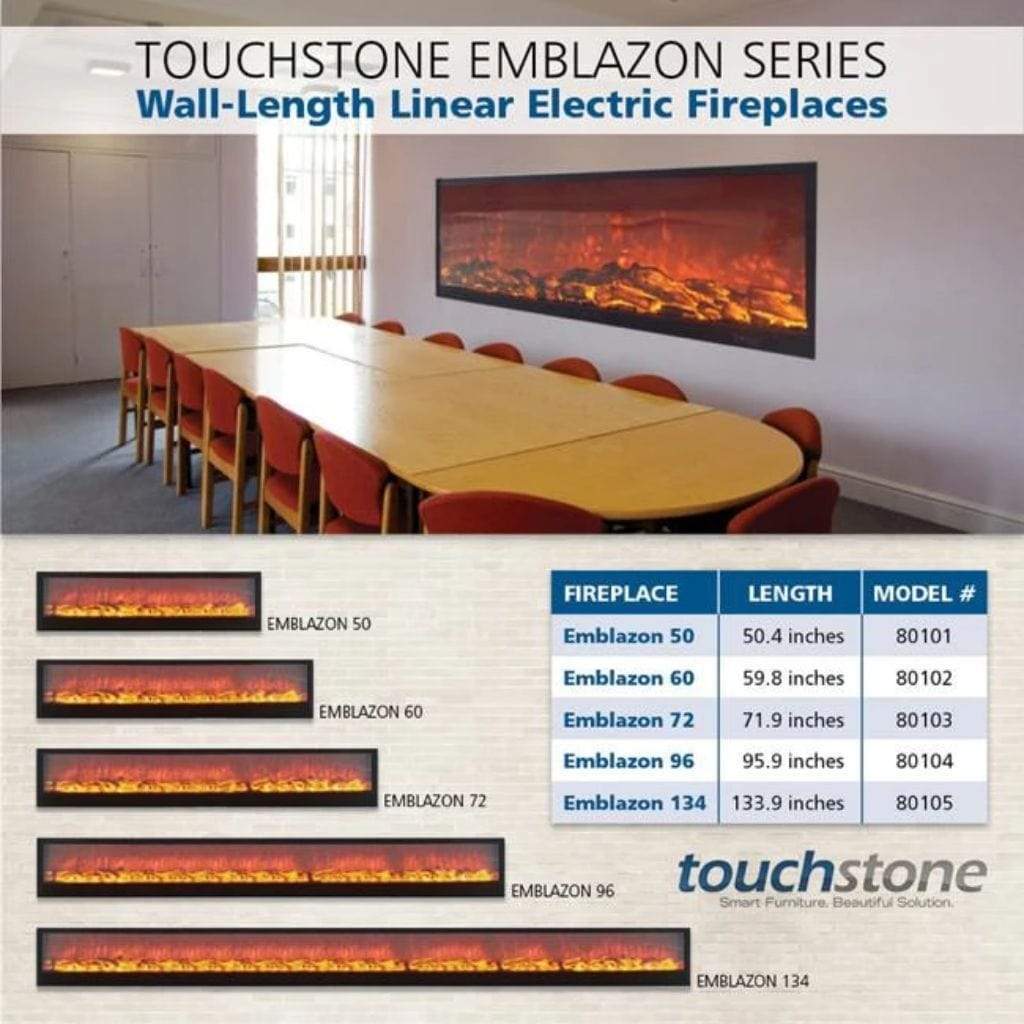 Touchstone Emblazon 134" No Heat Electric Fireplace
