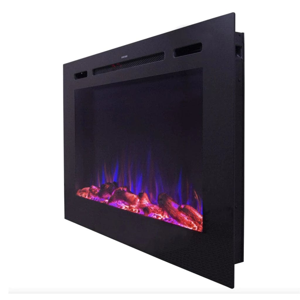 Touchstone Forte Steel 40" Recessed Electric Fireplace with Non Reflective Mesh Screen