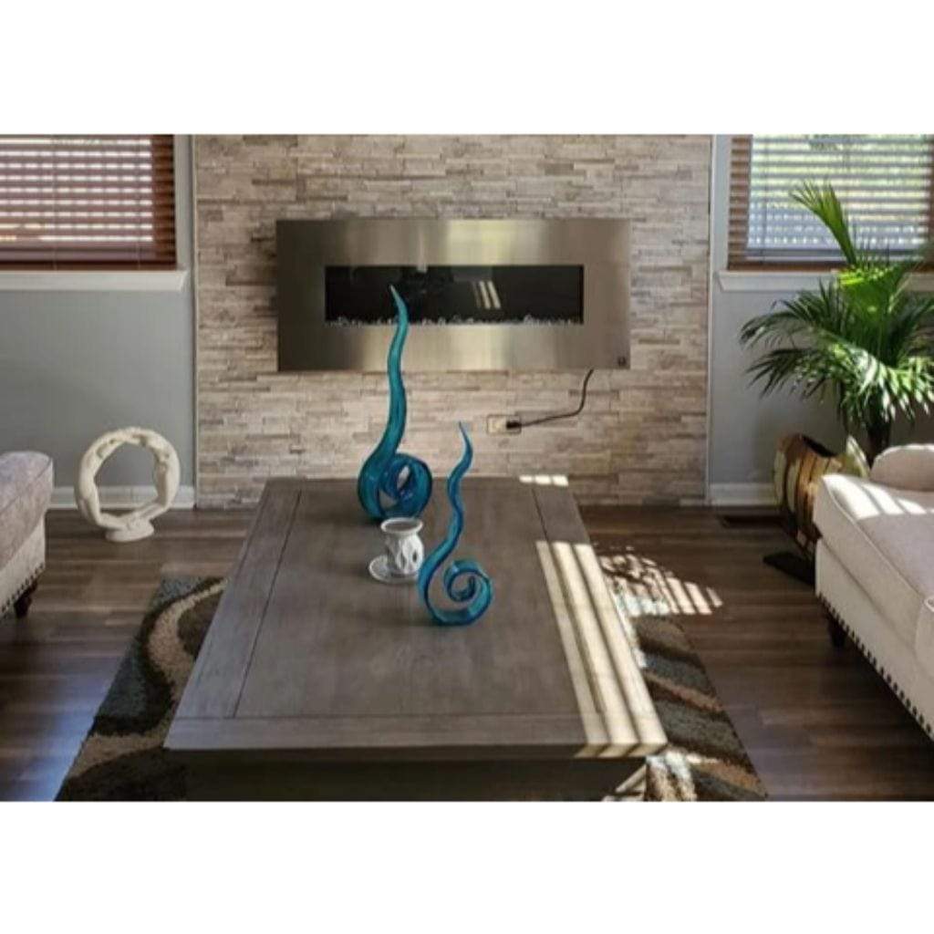 Touchstone Onyx 50" Stainless Steel Electric Fireplace