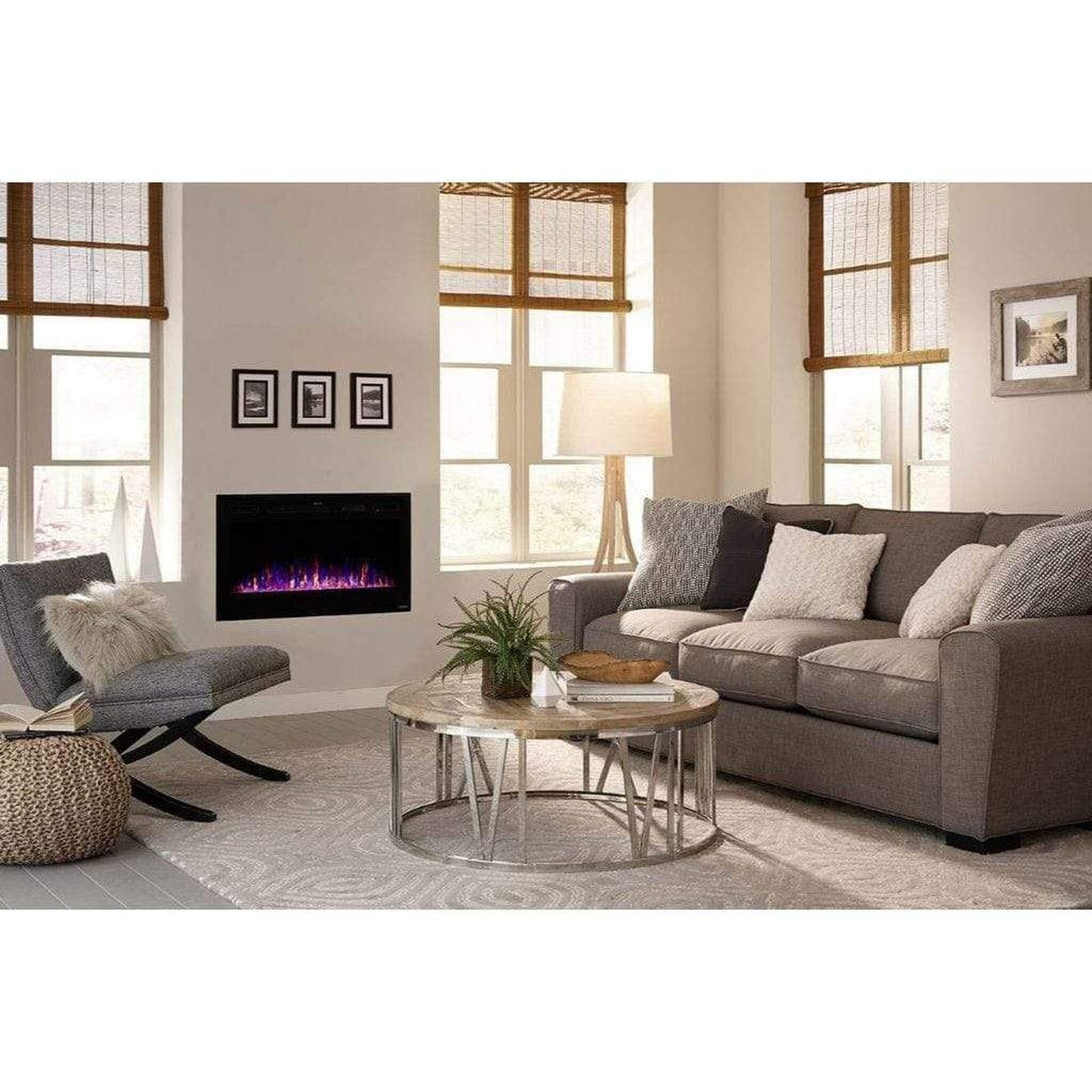 Touchstone Sideline 36" Vent-Free Recessed Smart Electric Fireplace