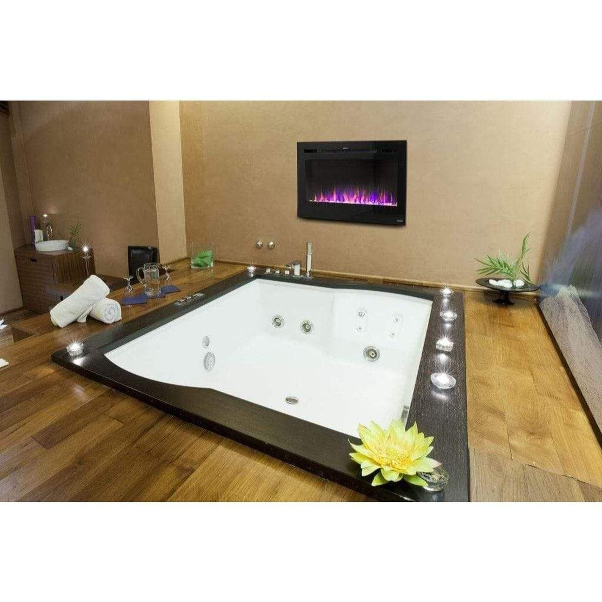 Touchstone Sideline 36" Vent-Free Recessed Smart Electric Fireplace