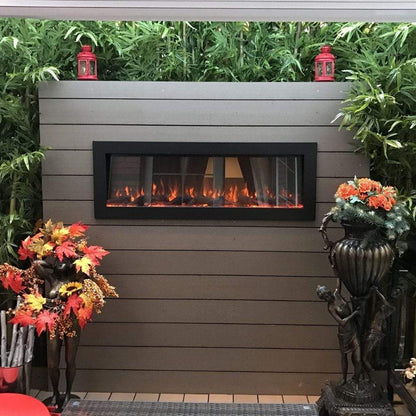 Touchstone Sideline 50" Outdoor Recessed/Wall Mounted Electric Fireplace (No Heat)