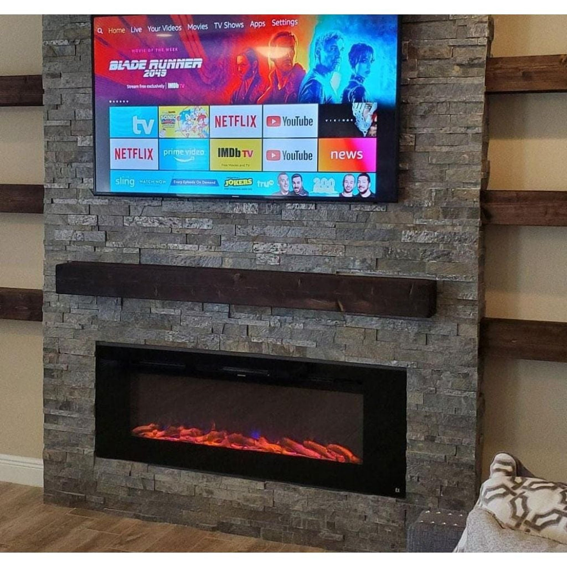 Touchstone Sideline 60" Flush Mount Electric Fireplace