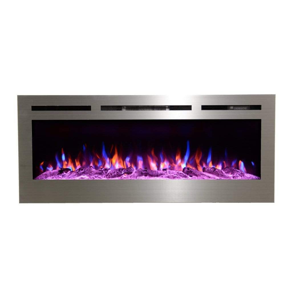 Touchstone Sideline Deluxe 50" Stainless Steel Recessed Electric Fireplace