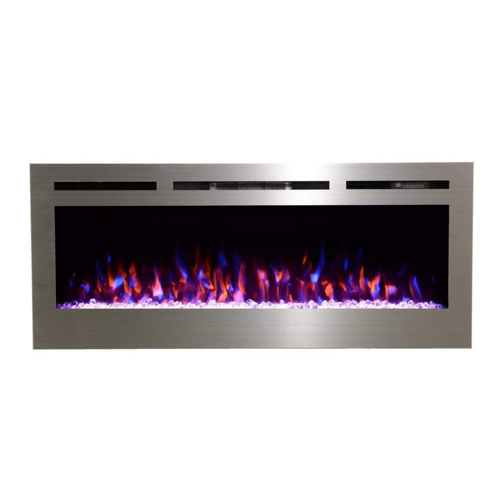 Touchstone Sideline Deluxe 50" Stainless Steel Recessed Electric Fireplace