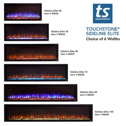 Touchstone Sideline Elite Smart 84" WiFi-Enabled Recessed Electric Fireplace (Alexa/Google Compatible)