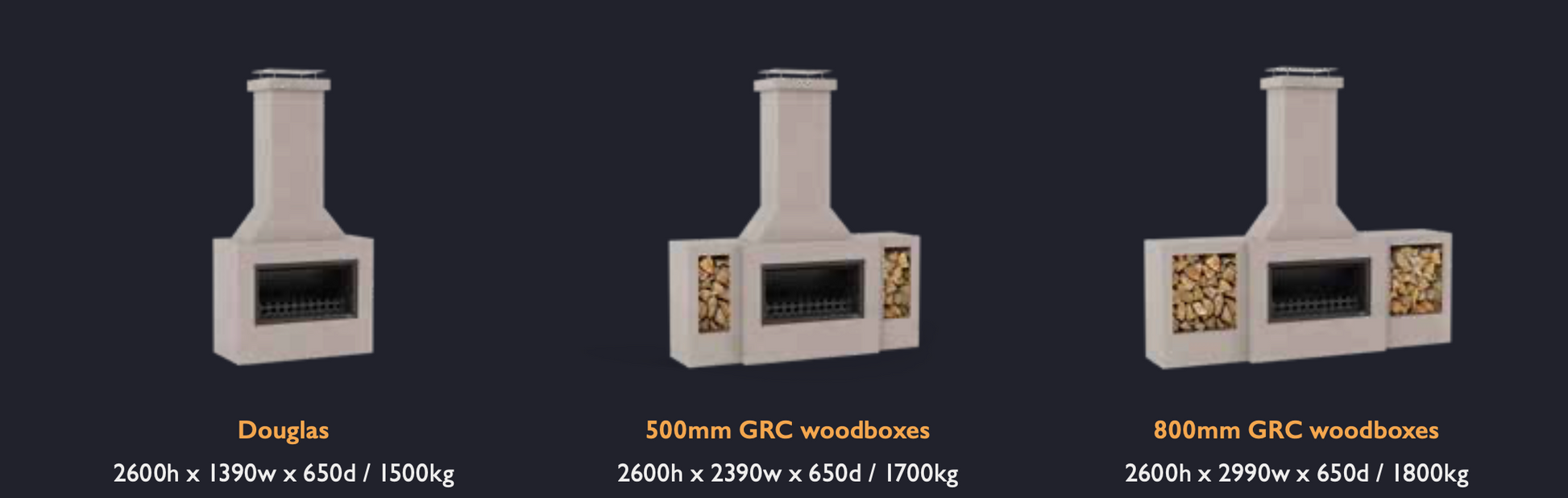 Trendz Outdoors Douglas Wood Fireplace